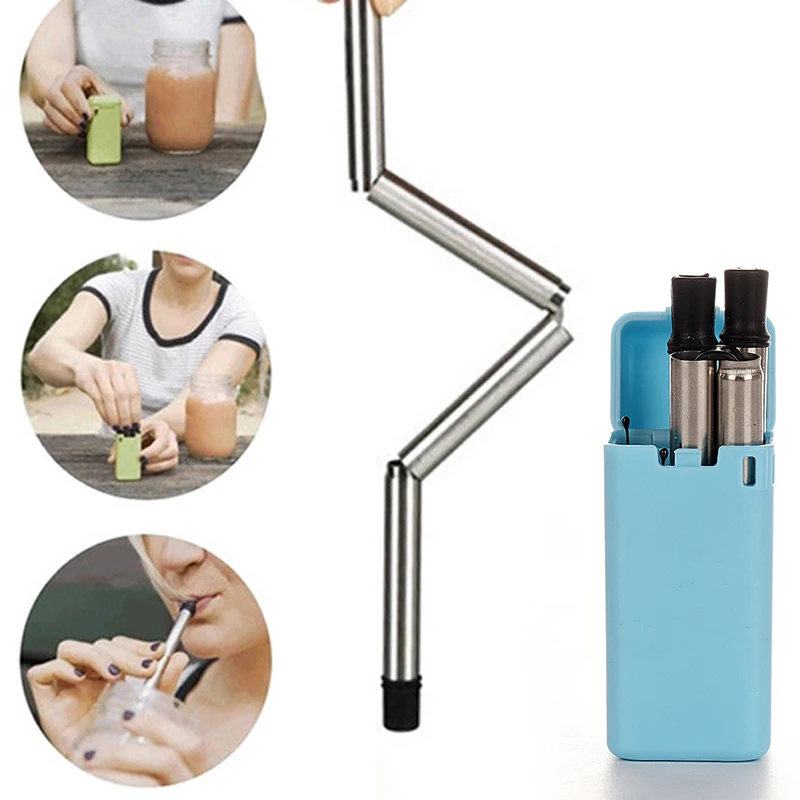 2018 Foldable Drinking Straw 23cm Collapsible Reusable Straw With