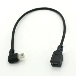 10 шт. левый угол направления 90 градусов Тип USB B 5pin 5 P мужчин и женщин M/F данных расширения кабель для MP3 MP4 Камера игры