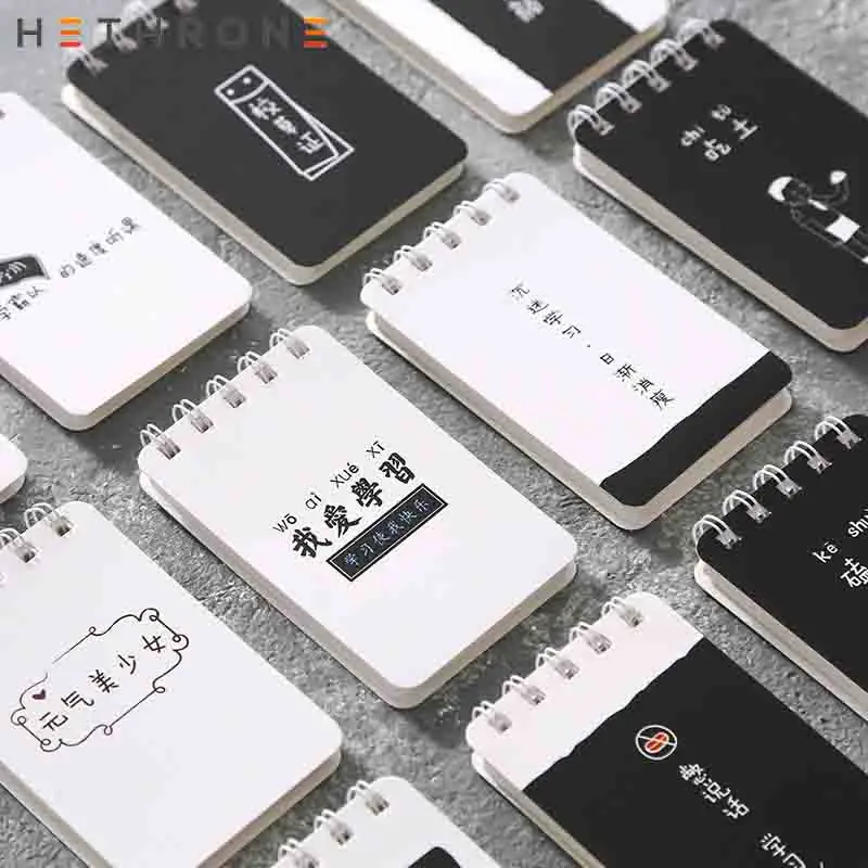 

Hethrone Funny Text Loose Leaf Notebook Spiral Rollover coil Portable Handy notebook For School Office Pocket notepad