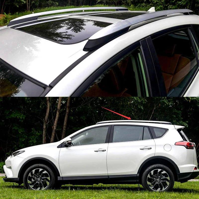 1 набор пригодный для Toyota RAV4 XA40 Алюминий сплава серебра Боковые Бары рейлинги