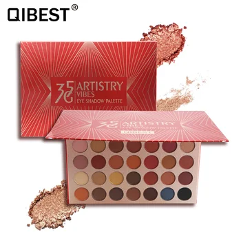 

QIBEST 35 Colors Matte Eyeshadow Pallete Desert Rose Pearlescent Eye Shadow Palette Satin Powder Pigment Cosmetics TSLM1