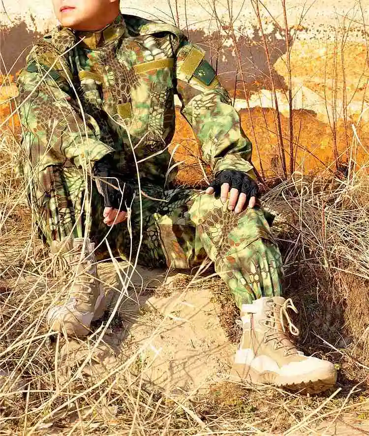 Военная летняя охотничья BDU полевая Униформа Камуфляжный комплект рубашка брюки Мужская тактическая охотничья Униформа Kryptek Typhon Camo - Цвет: Kryptek 3