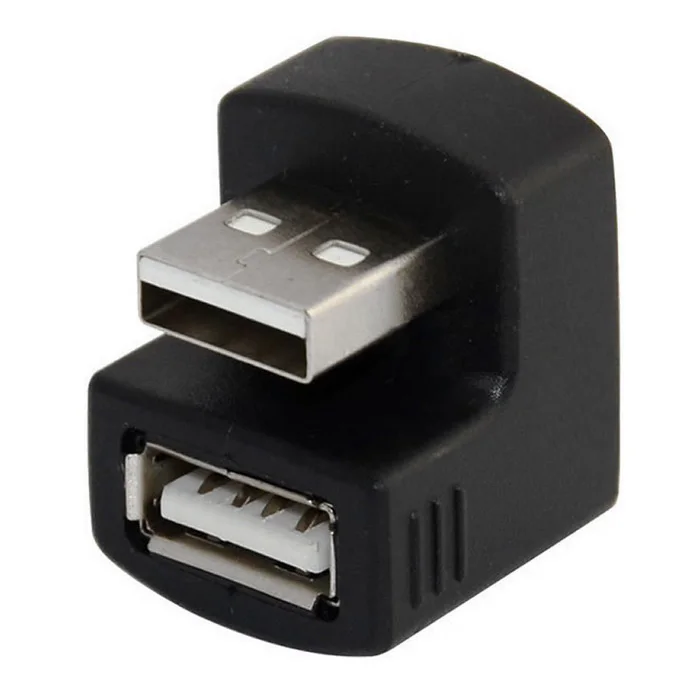 

Chenyang New Right Angled USB 2.0 Adapter A Male to Female Extension 90 180 Degree Black