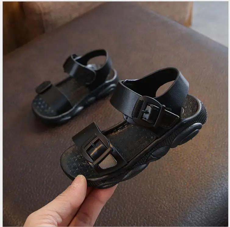 

2019 summer function natural leather baby beach sandals boys anti-slip hook&loop dirty proof sandals shoes breathable sandals