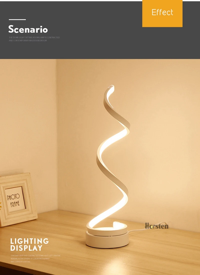 Creative Art Decoration 24W LED Table Lamp Acrylic Spiral Table Light Bedroom Bedside Lamp Home Lighting Fixture (4)