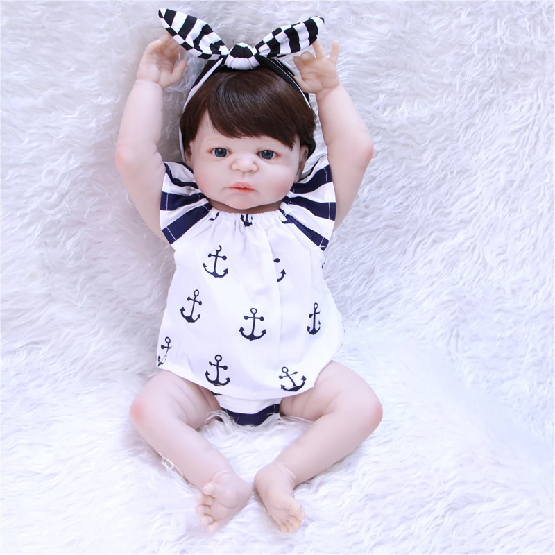 

Truly all silicone vinyl bebes Reborn Baby Doll 55 cm Lifelike cute Baby princess Girl Newborn Doll Children's Day Toy gift