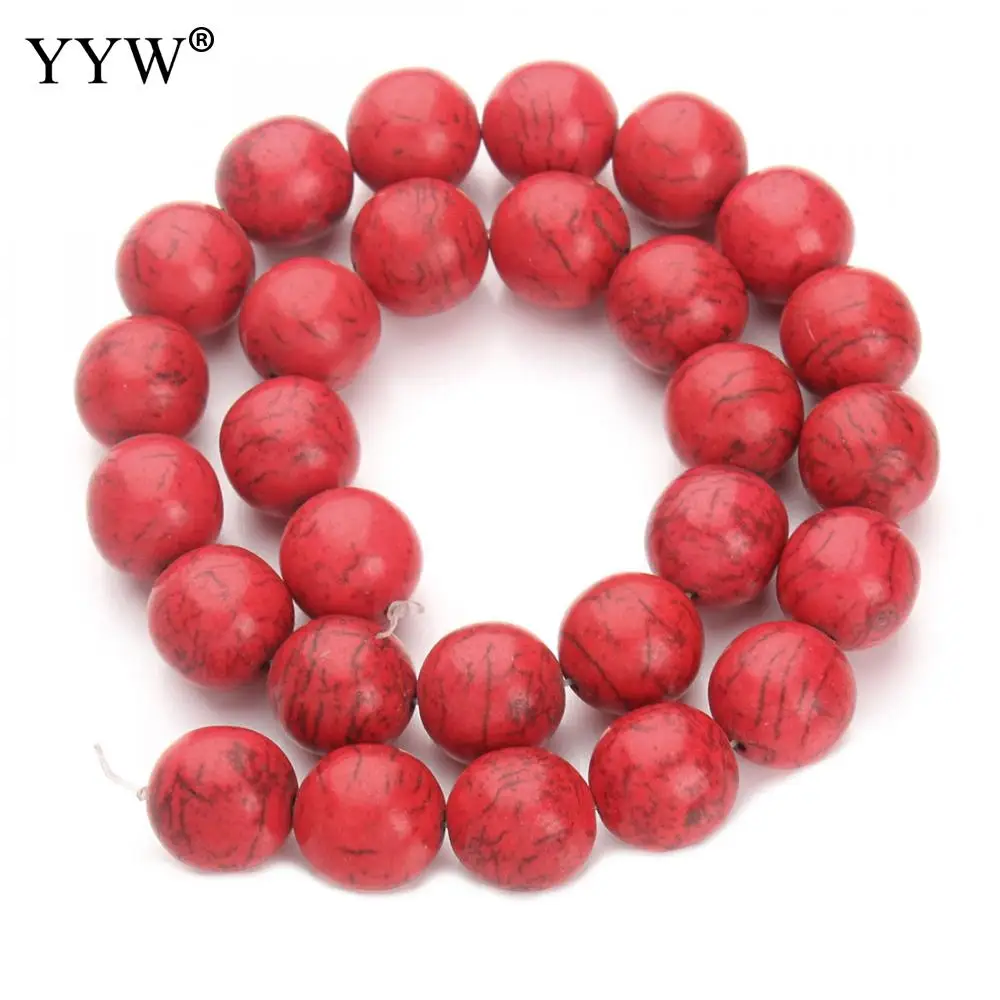 

Natural Stone Red Turquoises Beads Round Loose Beads 4mm 6mm 8mm 10mm 12mm For DIY Necklace Bracelet Jewelry Making Accessories