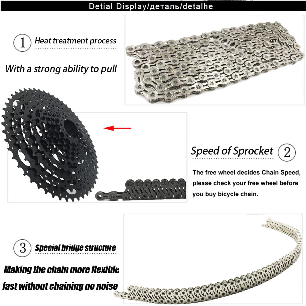 Best VXM 10S 116 Link 20/30 Speed Bicycle Chain X10EL/SL Plating Hollow Mountain Bike Chain with Original Magic Buckle Bicycle Parts 2 Best VXM 10S 116 Link 20/30 Speed Bicycle Chain X10EL/SL Plating Hollow Mountain Bike Chain with Original Magic Buckle Bicycle Parts 2