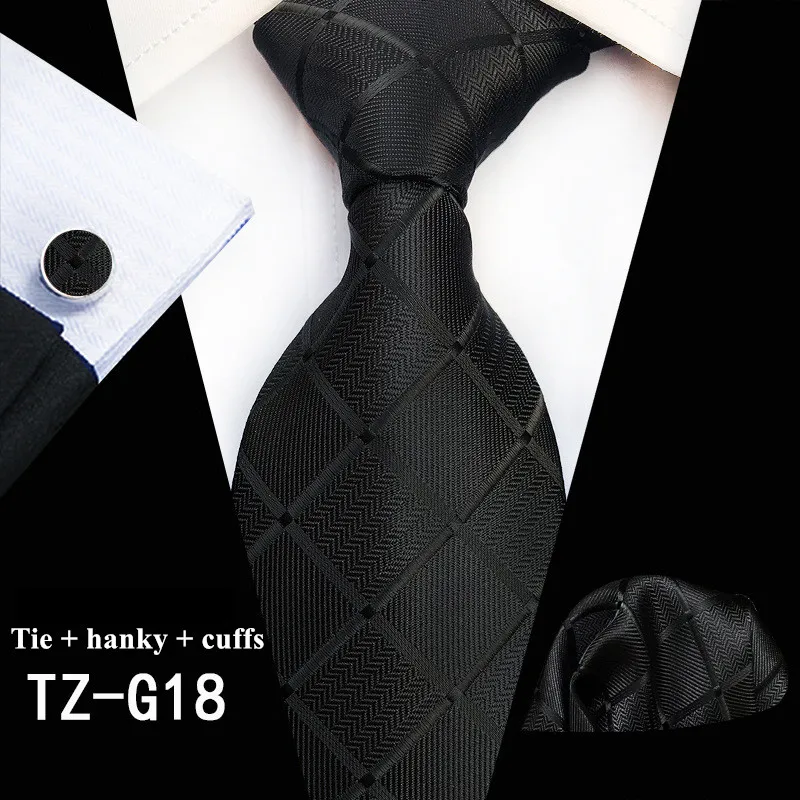 Коричневый модный ретро деловой мужской галстук Карманный Набор Запонок классический мужской Галстук Пейсли набор шелковых галстуков Свадебный жаккардовый - Цвет: TZ-G18
