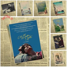 Наградный фильм позвоните мне по вашему имени крафт-бумага Плакат Бар Кафе высокое качество печати рисунок ядро декоративная живопись