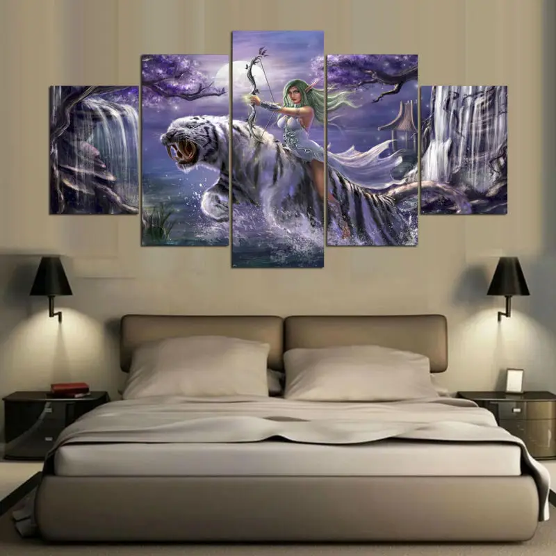  5 Pieces Canvas Painting Wall Art DotA Mirana Nightshade Game Painting Canvas Wall Art Picture Home