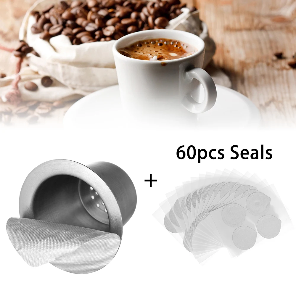 1Set Refillable Reusable Stainless Steel Refill Coffee Capsulas Filter