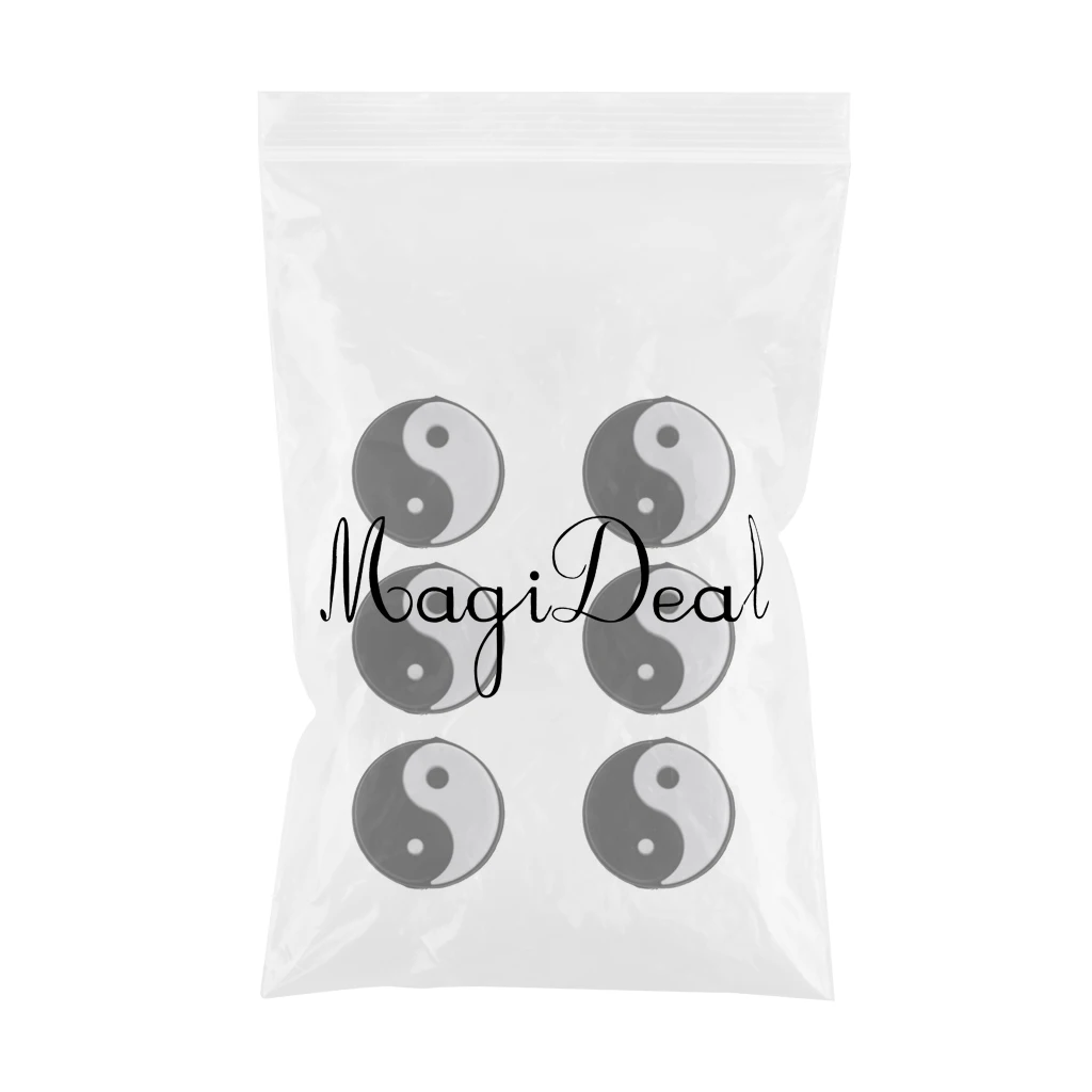 6 Pieces Yin Yang Tennis Racquet Vibration Dampener Shock Absorbers Set Tennis Accessories Rubber Reduce Shocking