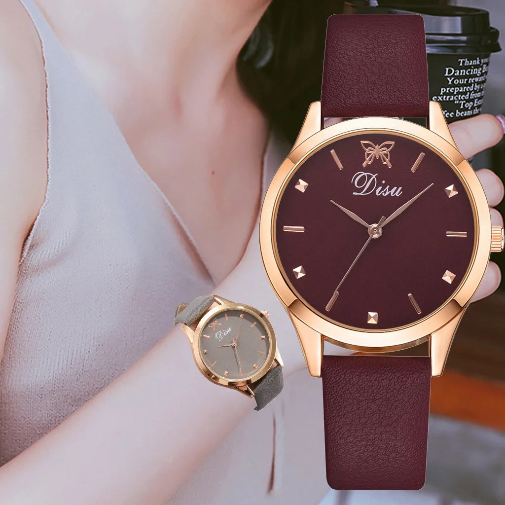 Top Quality High Fashion Watches Women's Ladies Simple Geneva Faux Leather Analog Quartz Wrist Watch Gift Saat M4 | Наручные часы