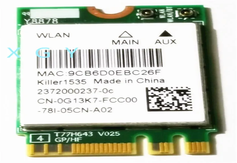 Dell Alienware 15 17 R3 Wi-fi无线网卡0G13K7 Killer1535