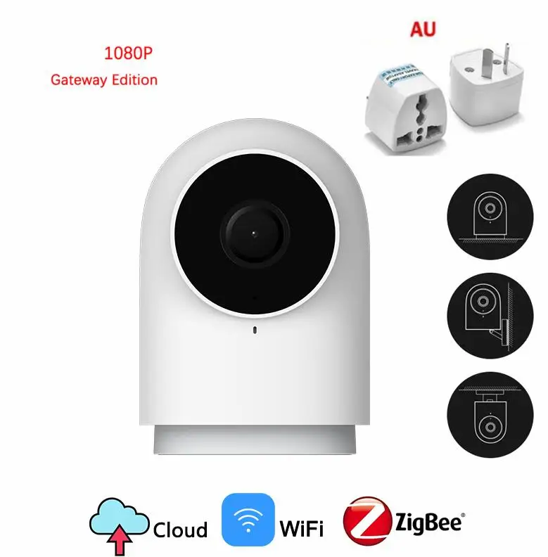 Xiaomi Aqara умная камера G2 1080P Gateway Edition Zigbee умная связь Wifi Беспроводная облачная домашняя безопасности - Цвет: add AU adapter