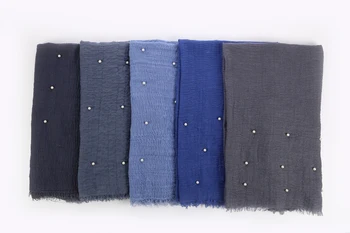 

Women skin hijab pearl bubble plain Maxi scarf shawl fashion muslim hijabs hot sale scarves shawls islamic foulard 55 color