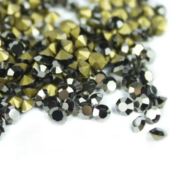 

Black Jet Hematite ~Size SS29 288pcs/lot Round Crystal loose pointback rhinestone,Glass glue on nail art rhinestones