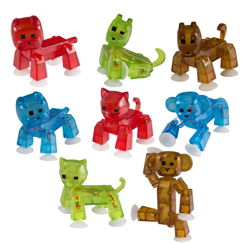 Beste 20 stks partij Kleuren Willekeurig verzenden leuke Sticky Robot Sucker Zuignap grappige Beweegbare action figure speelgoed