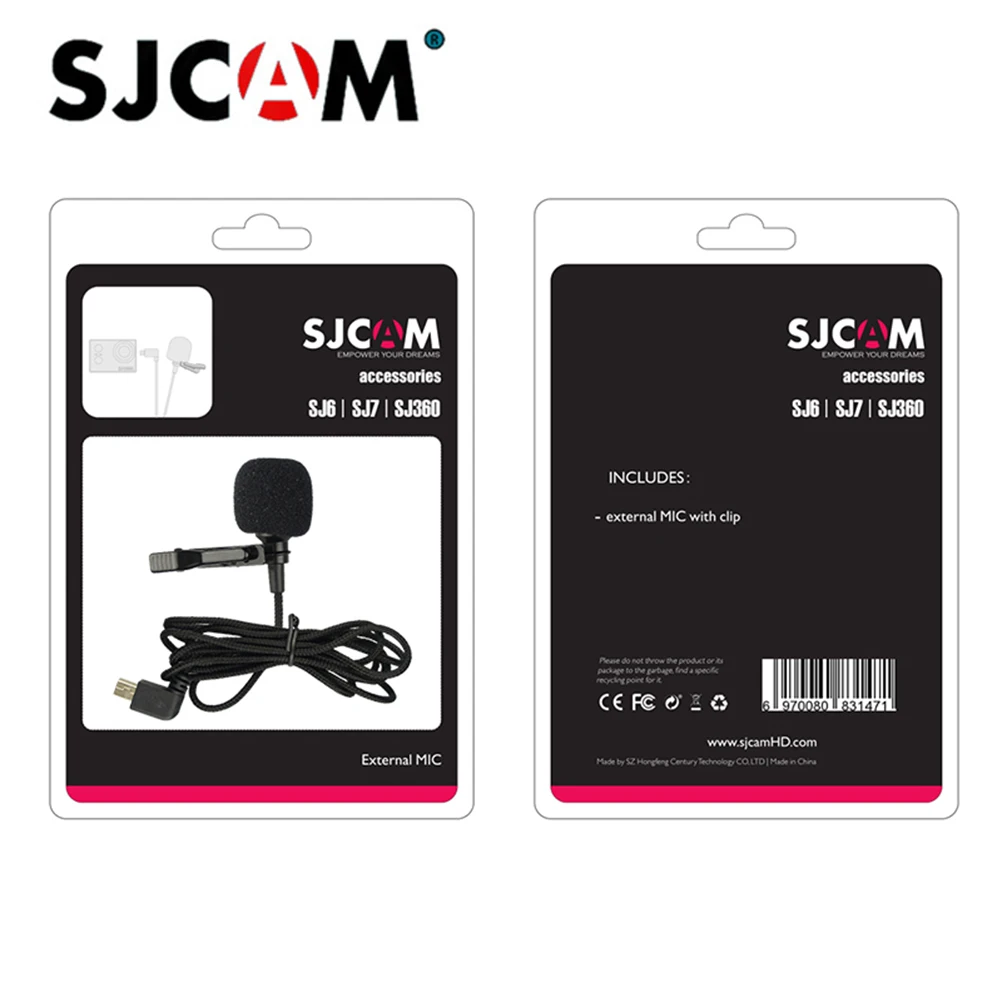Оригинальный бренд SJCAM внешний микрофон Микрофон для SJ6 Legend/SJ7 Star/SJ360 аксессуары