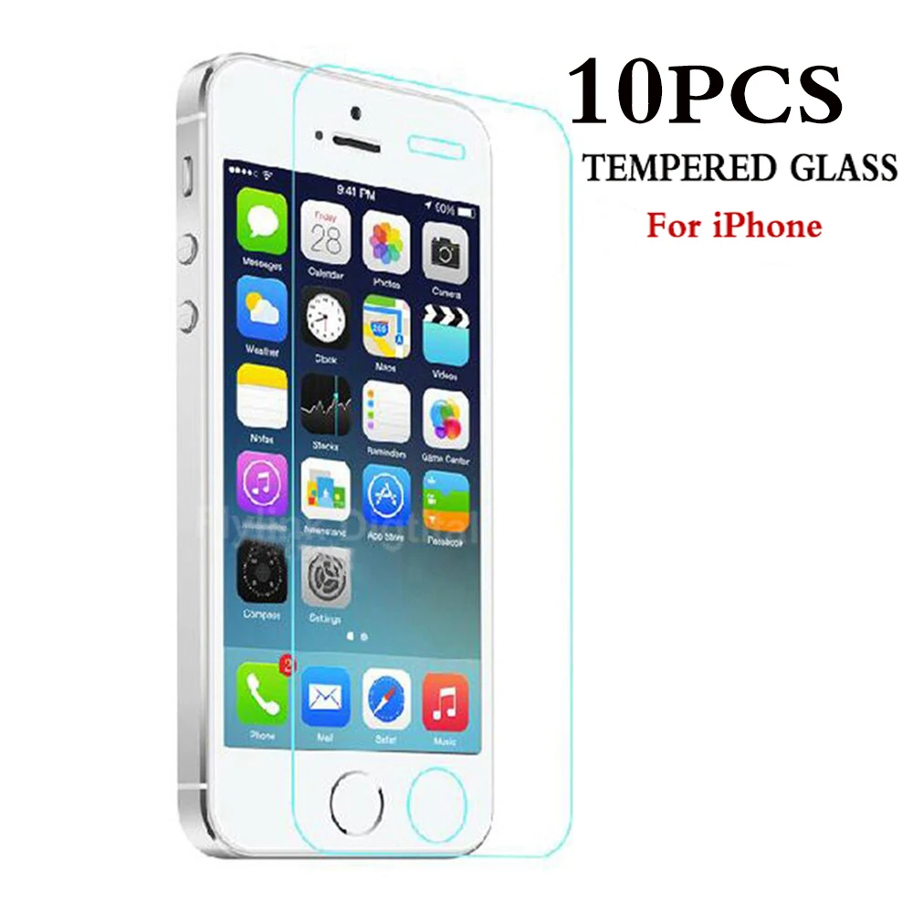 Закаленное стекло для iphone 6 6s 10 шт. защита экрана прозрачное Защитное 4 Φ 5 7 8