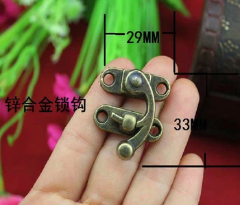 

20Pcs Antique Brass Jewelry Box Hasp Latch Lock 29x33mm with Screws