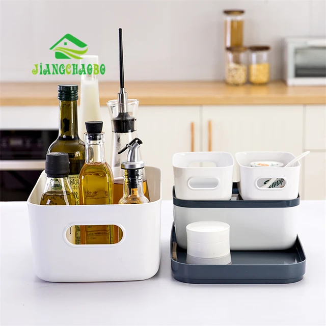 Best Price JiangChaoBo Kitchen Desktop Storage Boxes Cabinets Cutlery Boxes Covered Plastic Storage Boxes Cosmetics Finishing Boxes