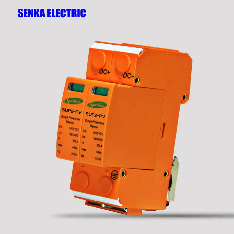 Proteção contra Sobrecarga 20ka-40ka Solar Relâmpago Descarregador dc 1000 v 2 p