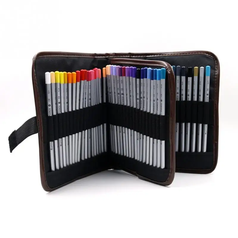 72 Holes Cloth Pen Bag Pencil Holder Case Canvas Pouch Foldable Cosmetic Makeup Brush Storage Bag Box School Stationery #921 New ► Photo 3/6