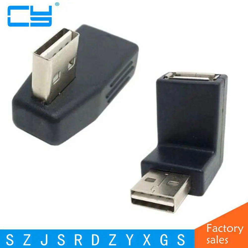 Угловой 90 градусов USB 2 0 A Мужской Женский адаптер удлинитель для ноутбука ПК