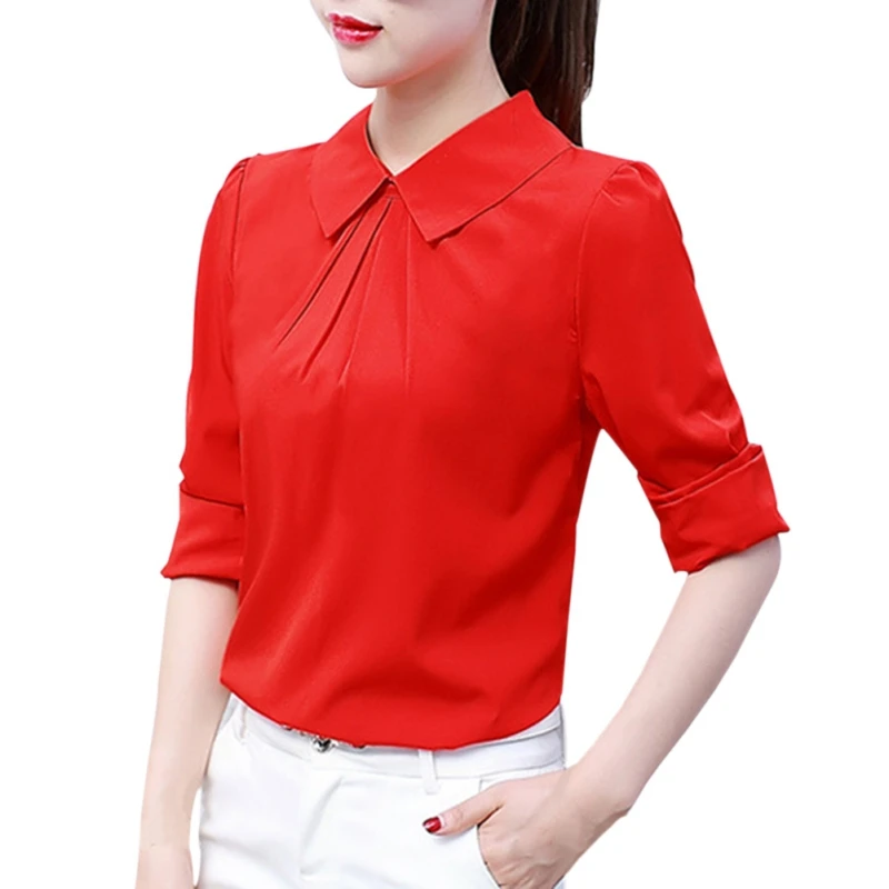 Women Tops Blouses Shirts New Fashion Top Femme Turn-Down Collar Long Sleeve White Blouse