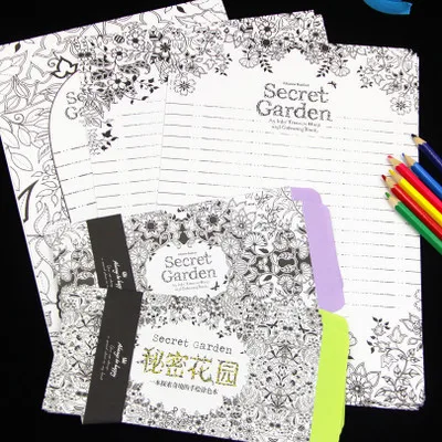 

9Pcs/Set 3 envelops+6 writting paper secret garden coloring envelopes letter paper set stationery