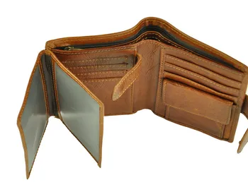 

Hot Sale New Mens Leather Wallet Short with Coin Purse High Quality Retro Short Wallet Oil Wax Purse