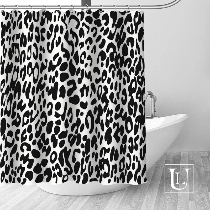 Большая распродажа, новая леопардовая Современная занавеска для душа с крючками, ванная комната, водонепроницаемая полиэфирная ткань