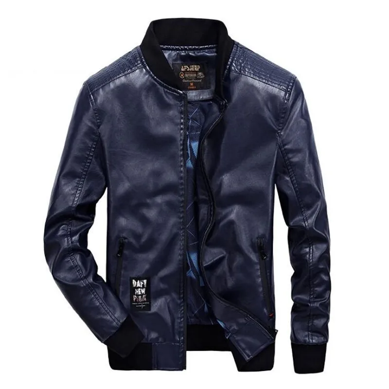 

New Casual Men's Motorcycle Leather Jacket Brand Tace & Shark Jacket Coat Zipper Fashion Male PU Leather jaqueta de couro