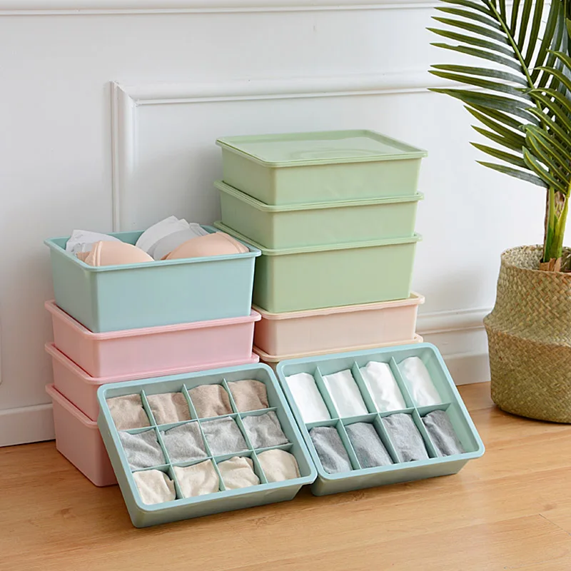 1 قطعة تخزين صناديق الملابس الداخلية مقسم درج بغطاء حجرة منظم الداخلية تنظيم للعلاقات الجوارب السراويل الصدرية