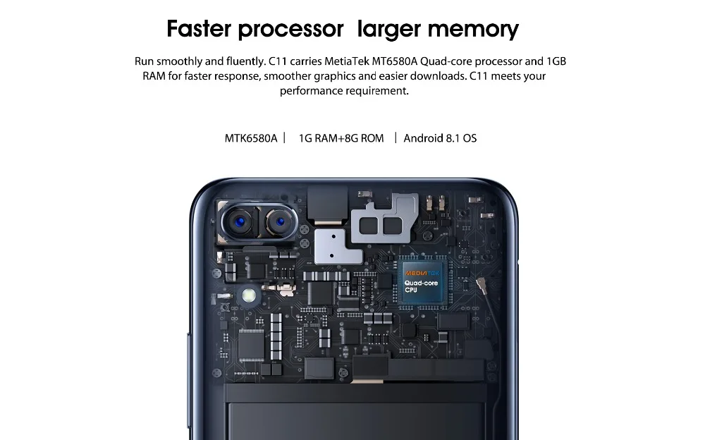 Oukitel C11 5 дюймовый 18:9 Смартфон Android 8 1 ГБ ОЗУ Гб ПЗУ MTK6580A четырехъядерный 5MP + 2MP