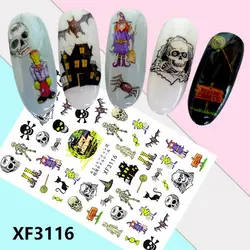 Nail Art 1 шт ужасный Хэллоуин чувствую ультра-тонкий Self-клей для ногтей наклейки назад клей для ногтей украшения красивые наклейки для ногтей