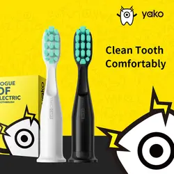 LEBONDElectric Зубная щётка головок YAKO серии 2 шт. белый и черный щетина Dupont для YAKO A1 зубные щетки для взрослых