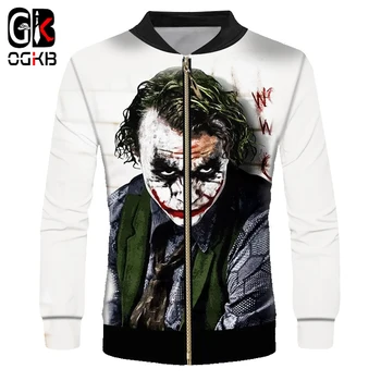 

OGKB Suicide Squad Jacket Men's Funny Print Joker 3d Baseball Jackets Bomber Streetwear Coat Man Clothing Casual 2018 New Spring