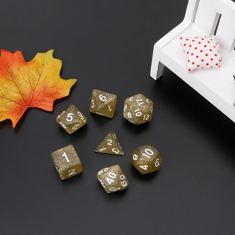 1 Набор/7 шт мерцающие многогранные кости для Pathfinder D20 D12 2xD10 D8 D6 D4 высокое качество