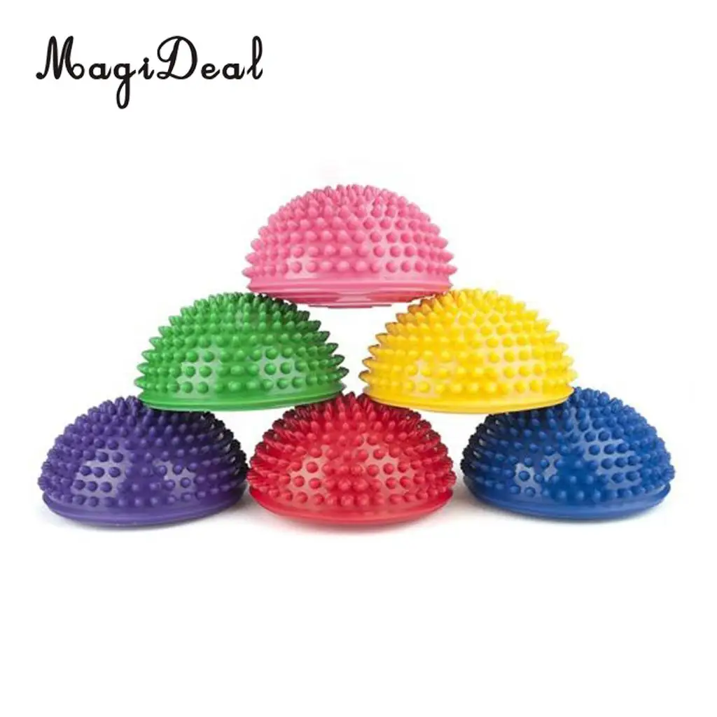 6 Pieces Hedgehog Styled Balance Pod Half Ball Physical Fitness Exercise Balance Trainner for Kids Adults Outdoor Sport Toys