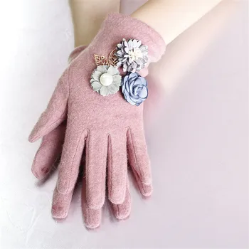

Women's Wool Gloves 2018 Winter Warm Touch Screen Gloves Fashion Thicken Rabbit Hair Mittens for Women DIY Original Design Glove