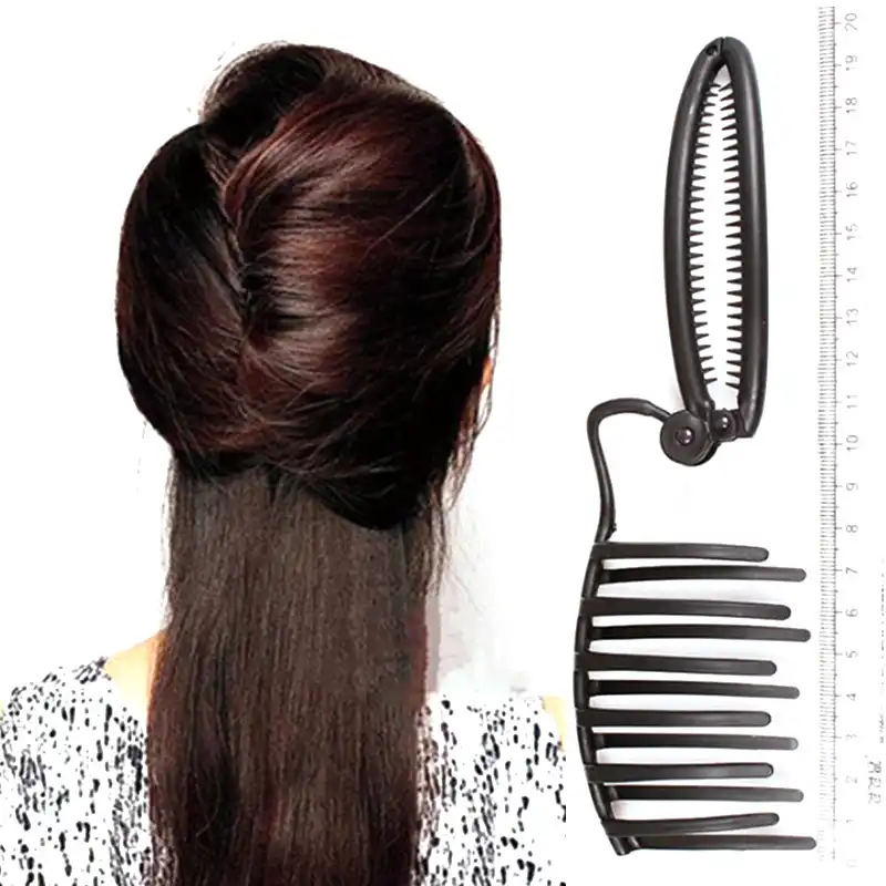 Women Diy Formal Hair Styling Updo Bun Comb And Clip Tool Set For