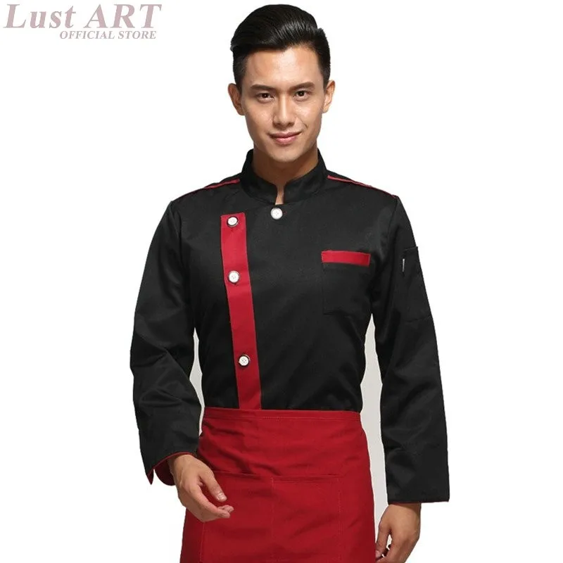 Дизайн Спецодежда для общепита шеф-повар куртка кухня униформа для гостиничного шеф-повара Повседневная модная ресторанного шефа одежда AA011
