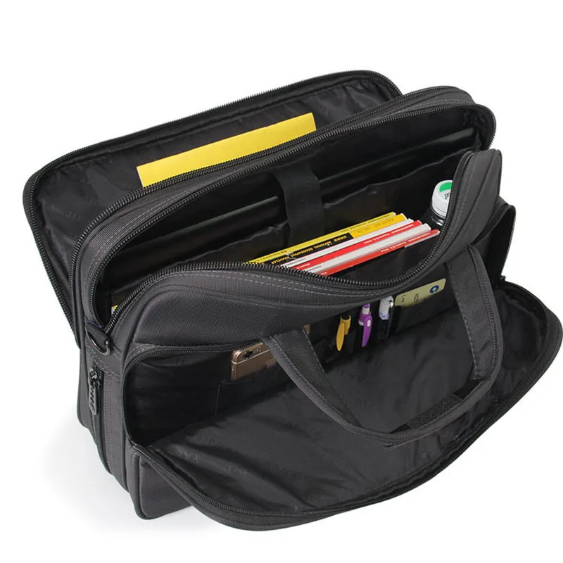  OYIXINGER Men Briefcase Laptop Bags Good Nylon Cloth Multifunction Waterproof 15.6