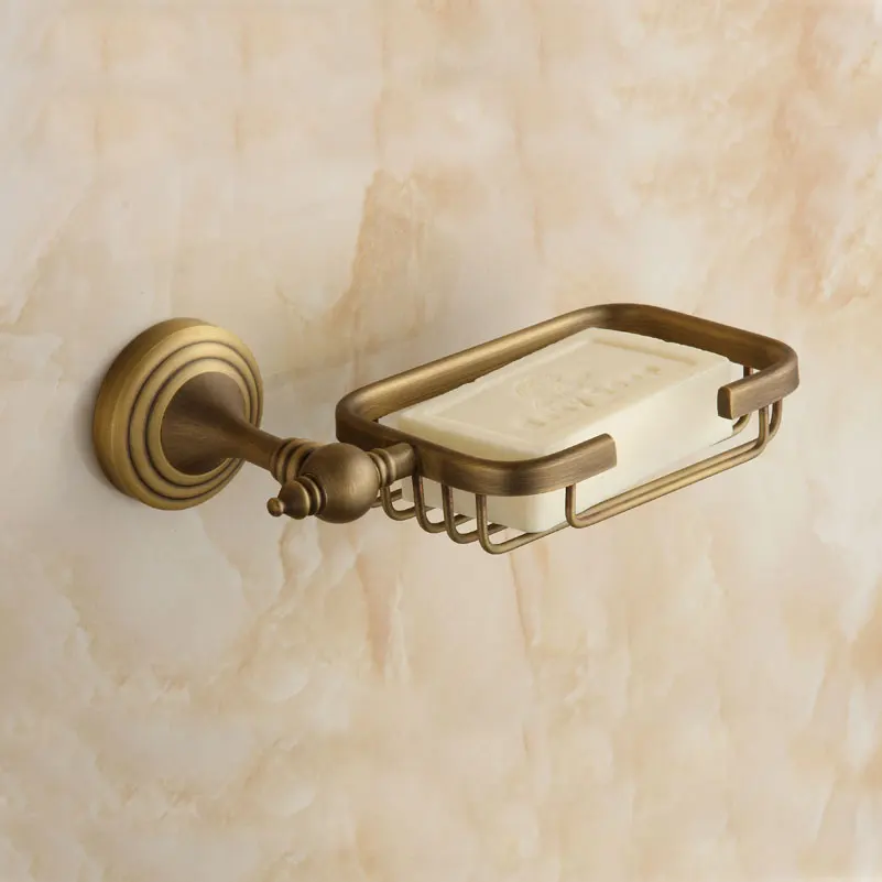 

Antique Copper Brush Ceramic Soap Holder Luxury Bronze Solid Brass Soap Dish Wall Mounted Bathroom Accessories