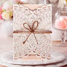 White and Pink Wedding Invitations – Set Of 50