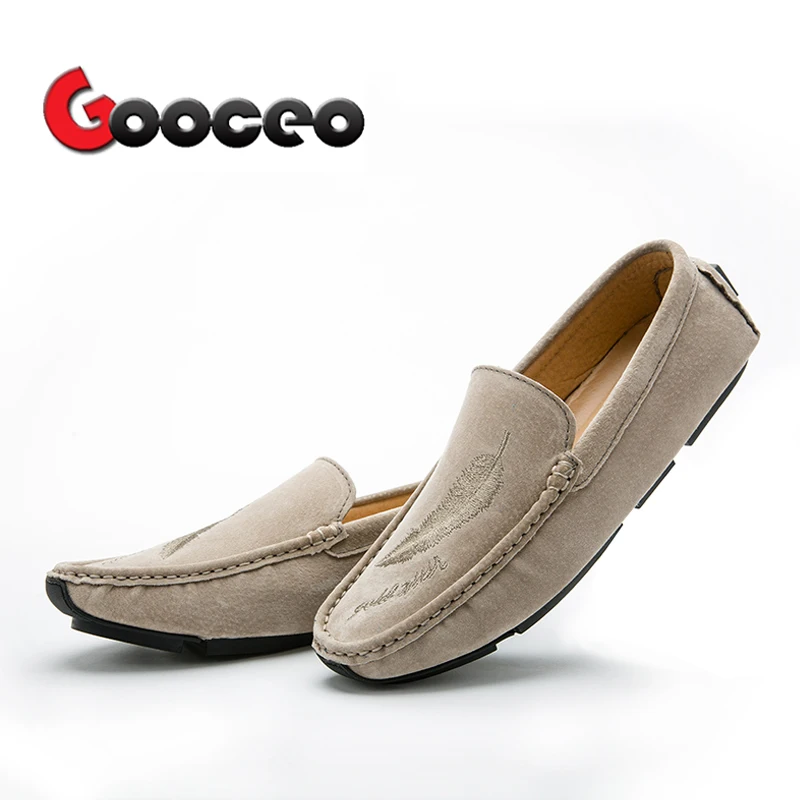 

Men's Moccasins Penny Loafers Driving Shoes Flats For Men Spring Summer Suede Leather Breathable Casual Flat Nubuck Slip-On