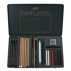 Германия Faber-Castell эскиз Карандаш Набор масок с активированным углем эскиз пастельные полосы Рисование набросков комбинация железный ящик